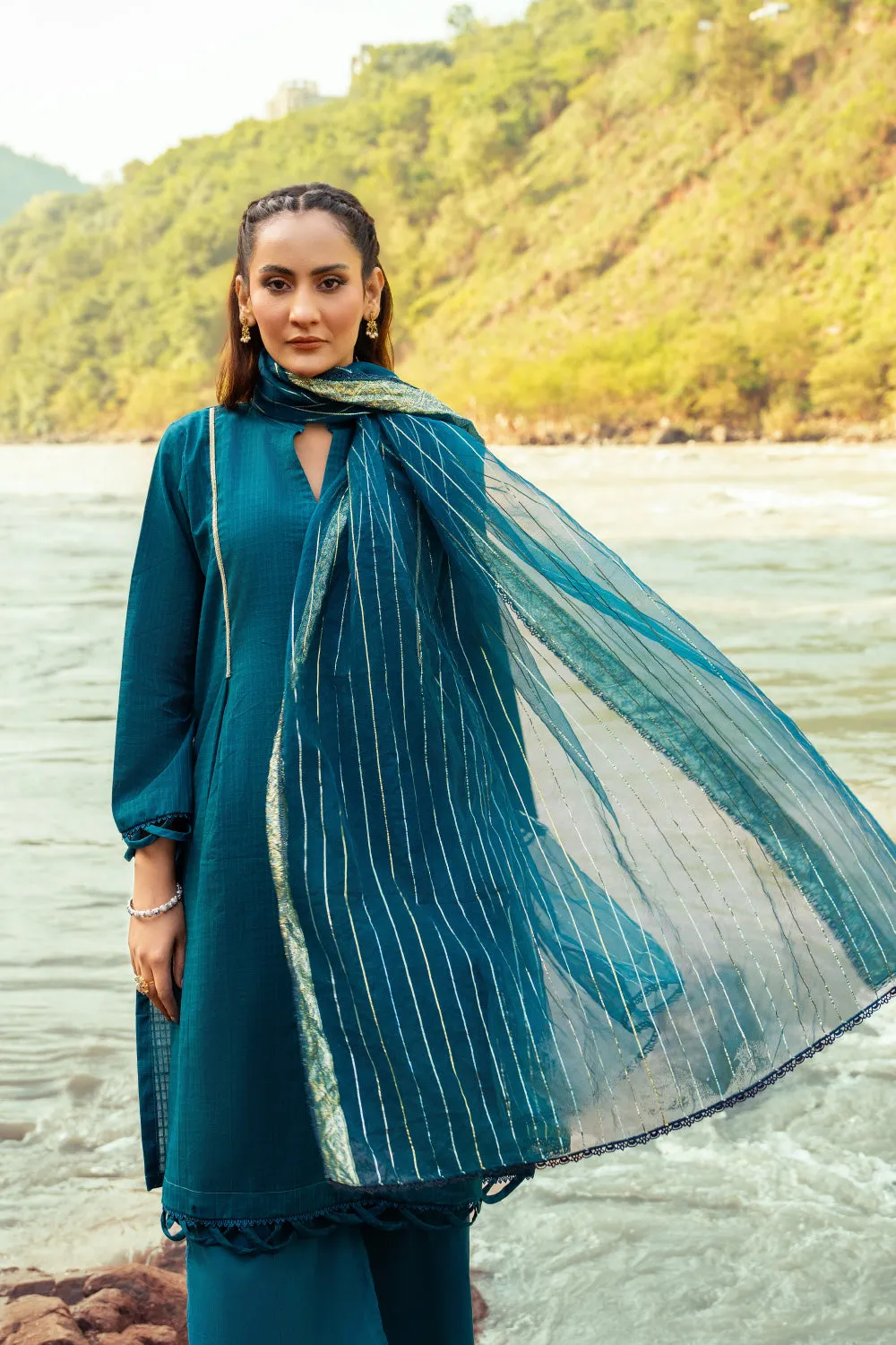 2PC Stitched | Jacquard Shirt   Dupatta