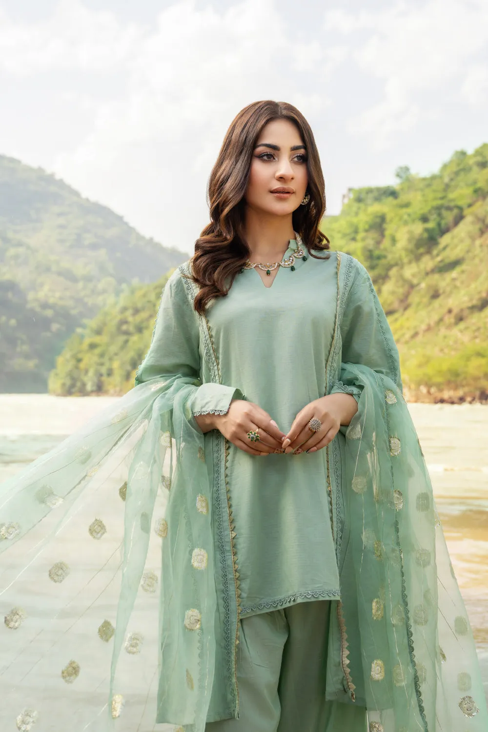 2PC Stitched | Jacquard Shirt   Dupatta