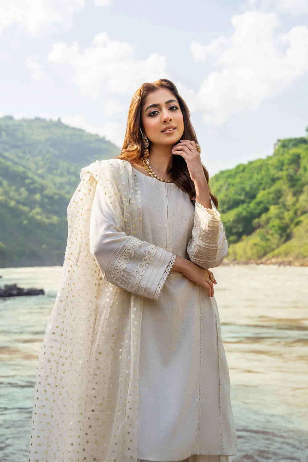 2PC Stitched | Jacquard Stitched   Dupatta