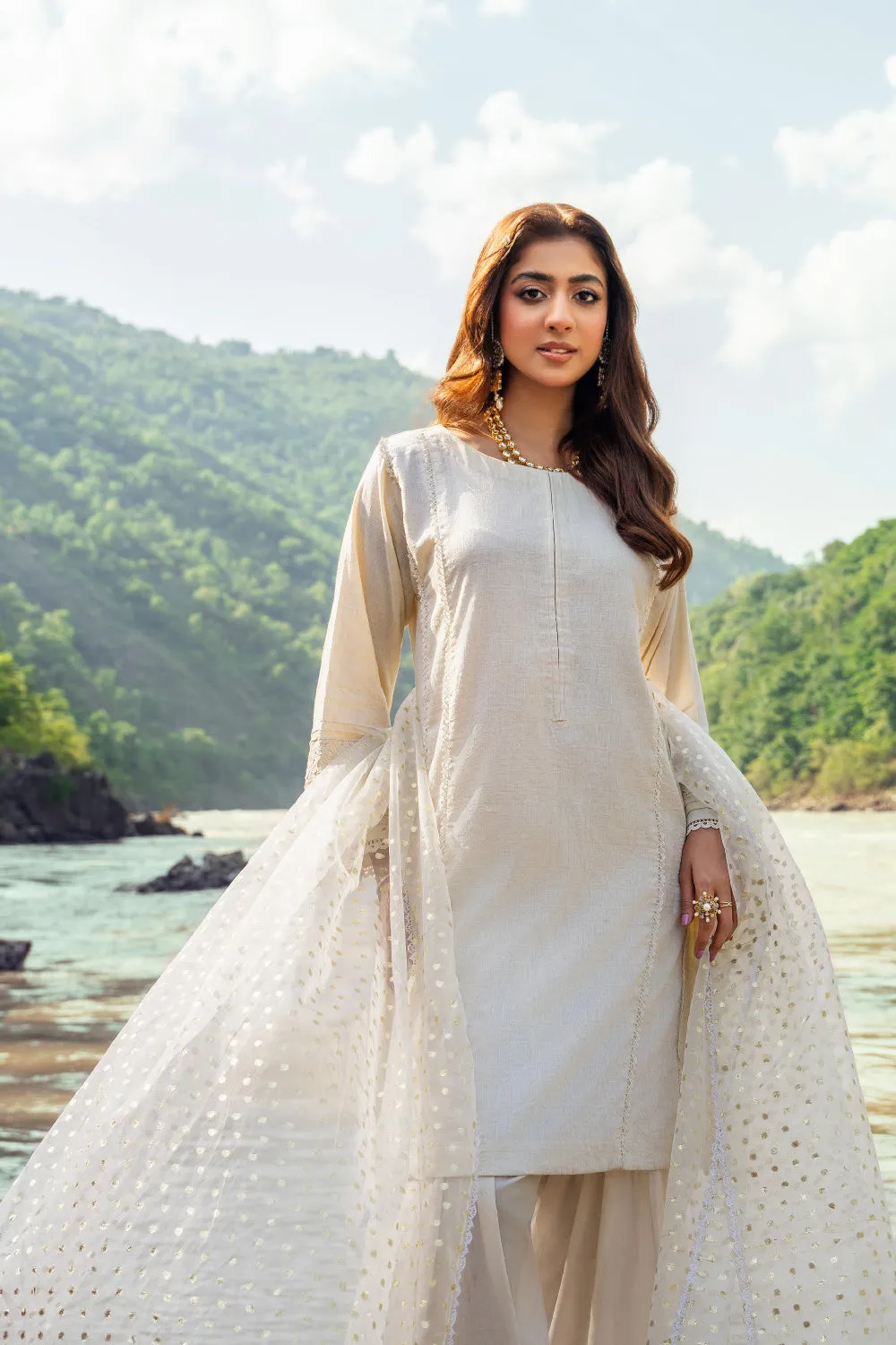 2PC Stitched | Jacquard Stitched   Dupatta