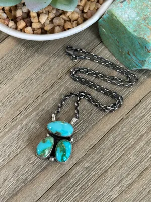3 Stone Fixed Pendant Necklace