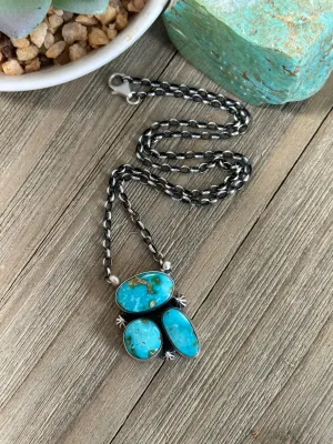 3 Stone Fixed Pendant Necklace
