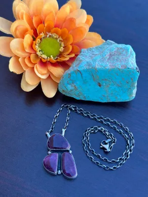 3 Stone Spiny Fixed Pendant Necklace