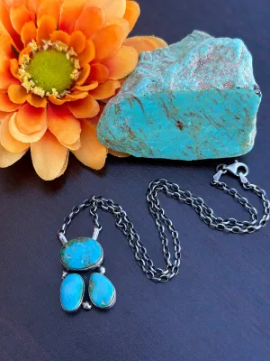 3 Stone Spiny Fixed Pendant Necklace