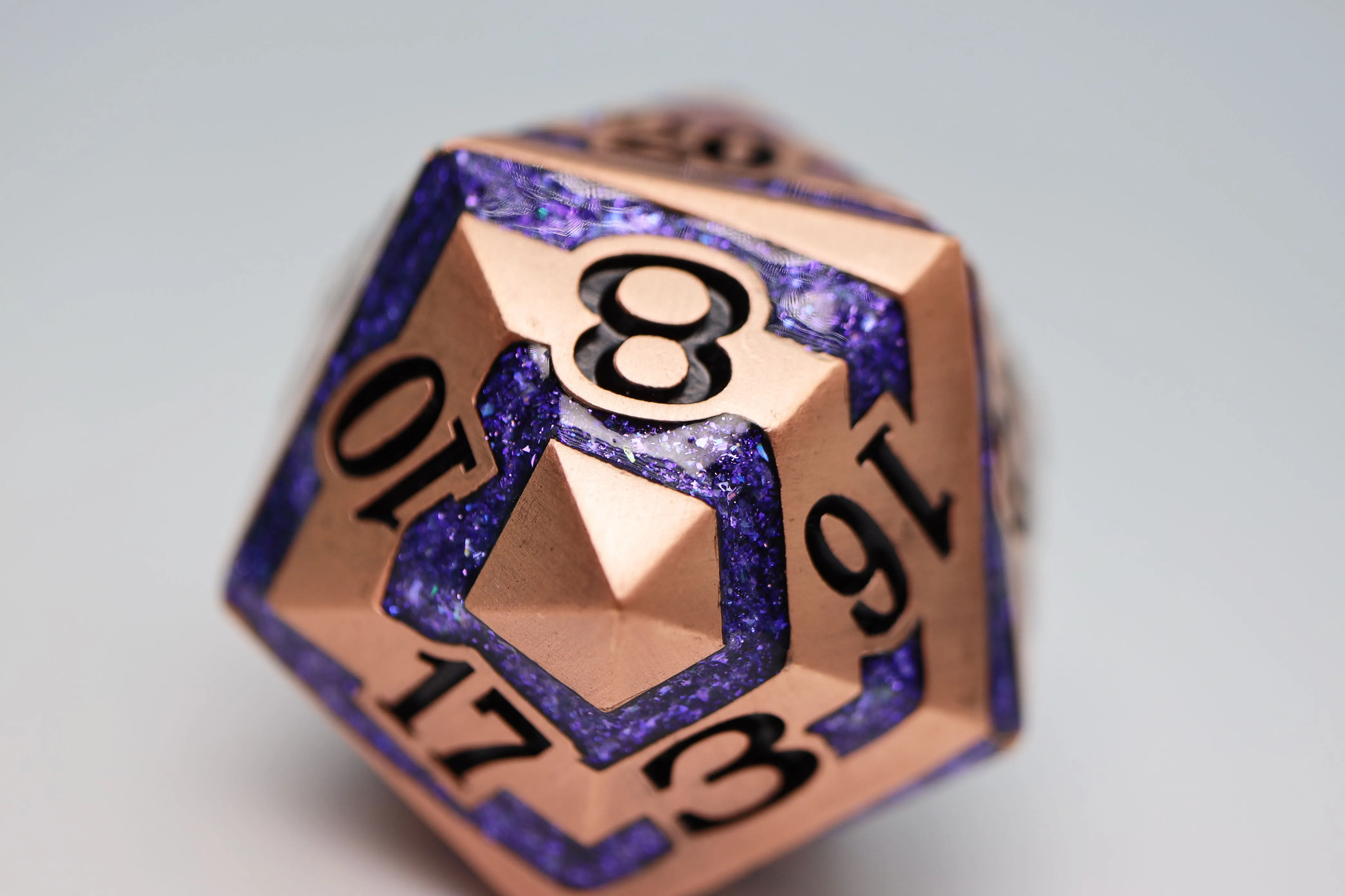 35mm Metal D20 - Copper with Purple Mica