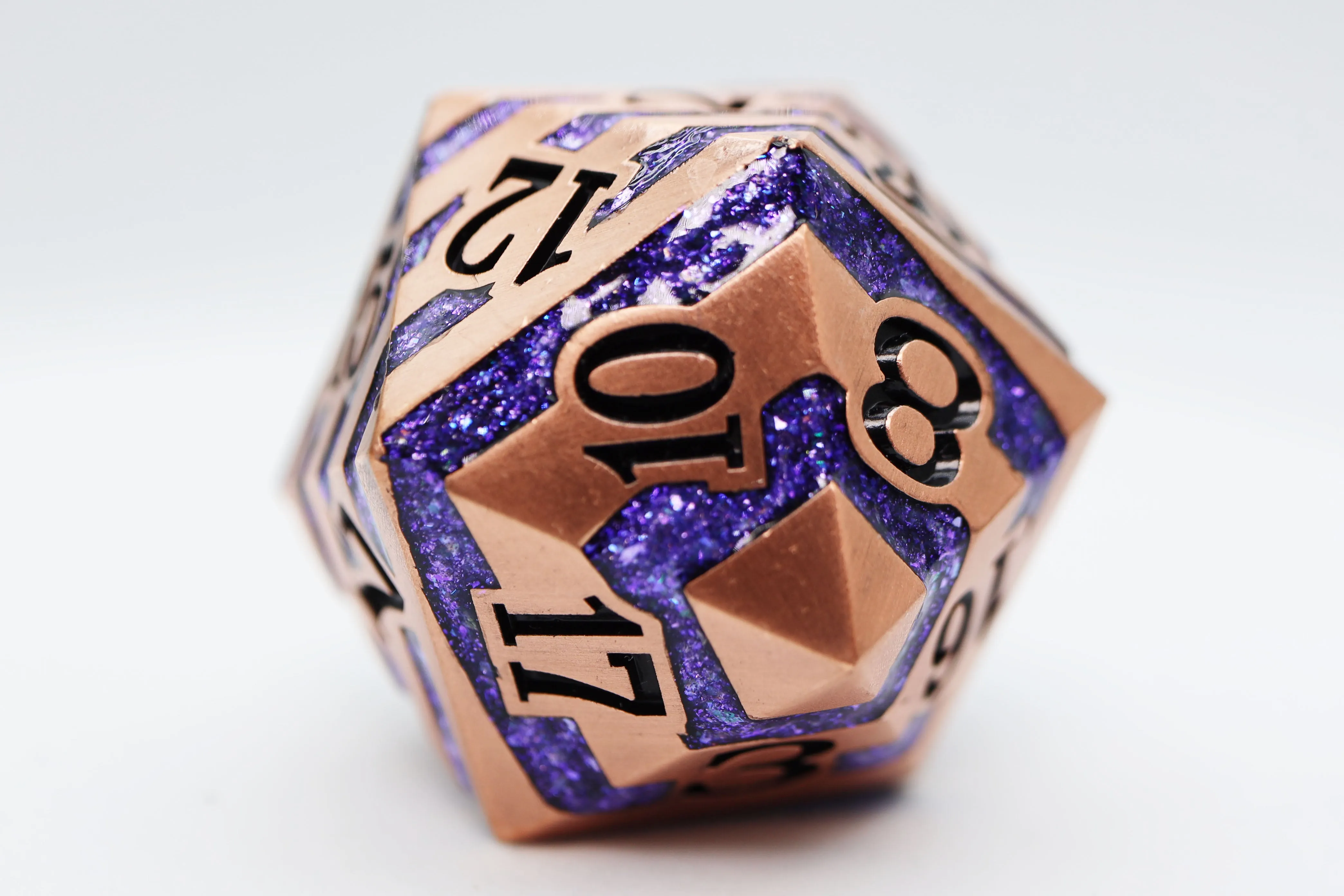 35mm Metal D20 - Copper with Purple Mica