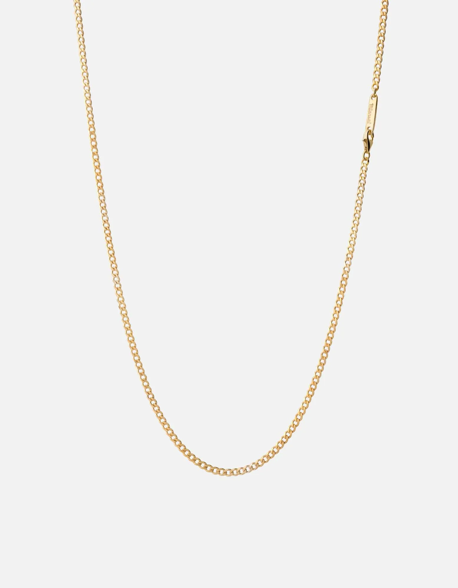 3mm Cuban Chain Necklace, Gold