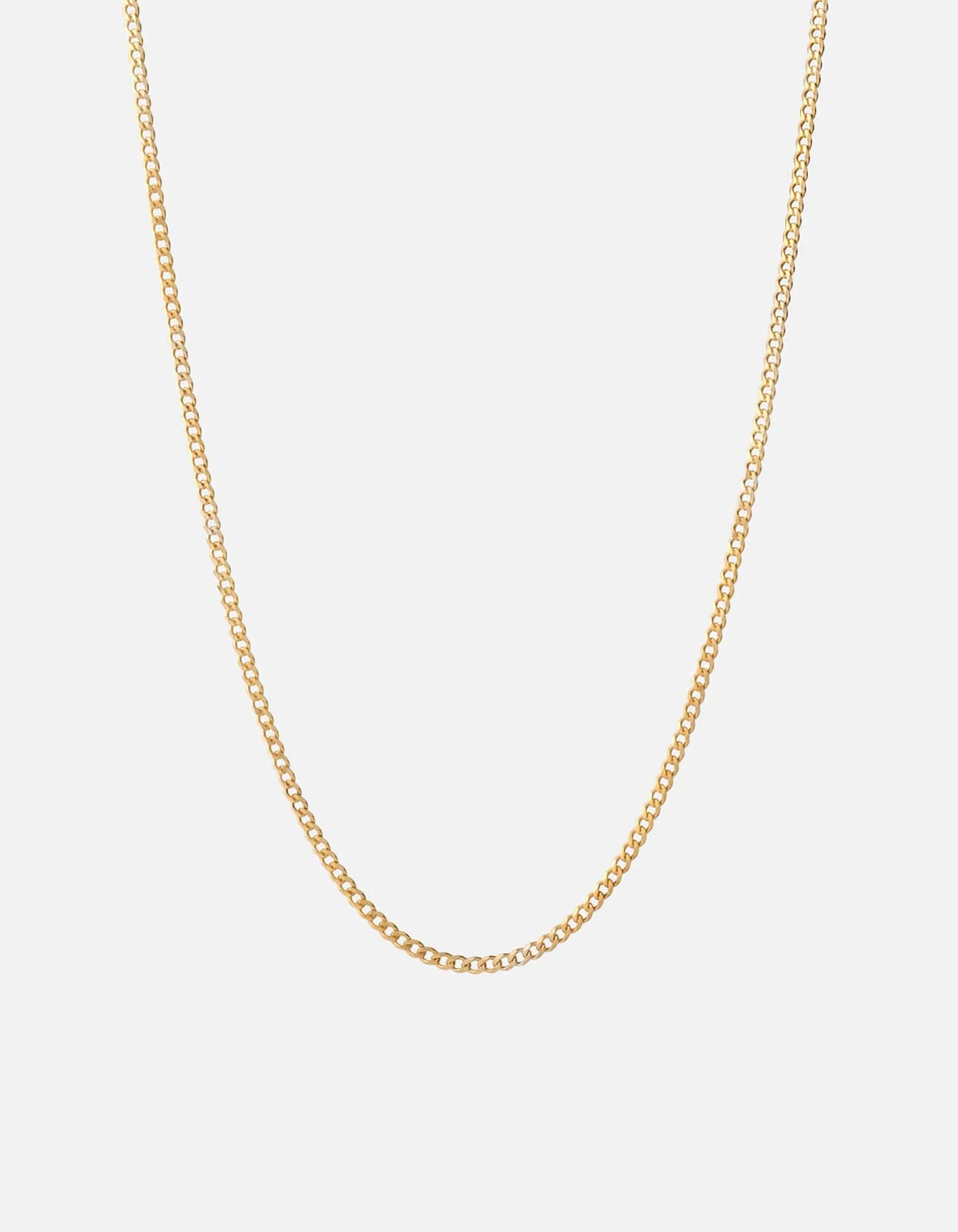 3mm Cuban Chain Necklace, Gold