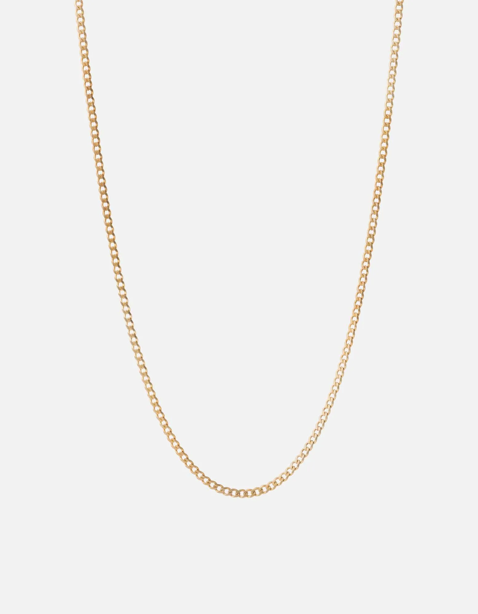 3mm Cuban Chain Necklace, Gold