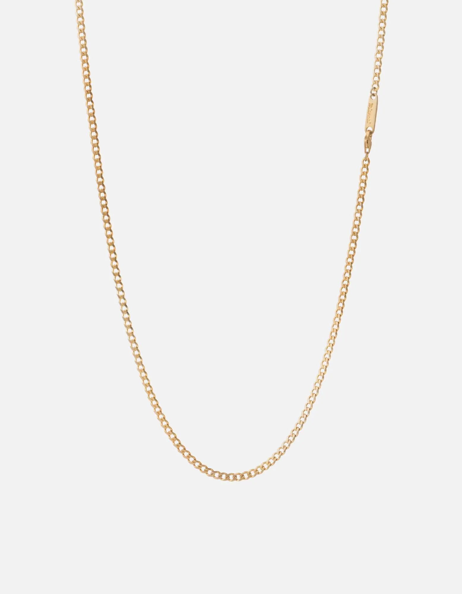 3mm Cuban Chain Necklace, Gold