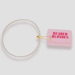 3mm Silver Beaded Bracelet: Standard 6.75 inch