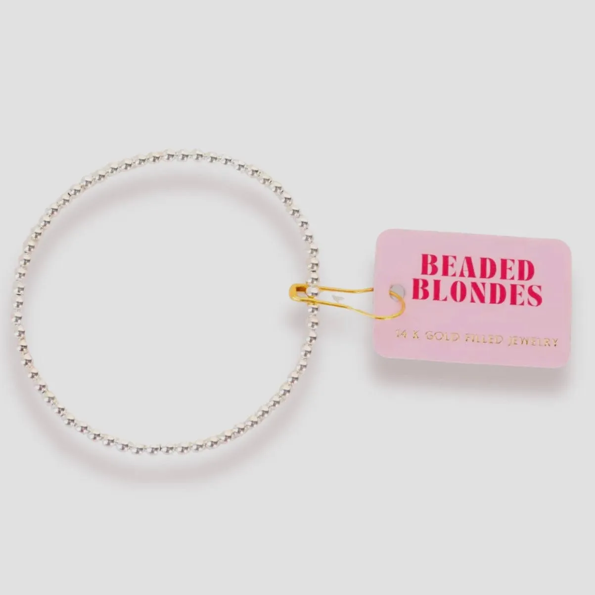 3mm Silver Beaded Bracelet: Standard 6.75 inch