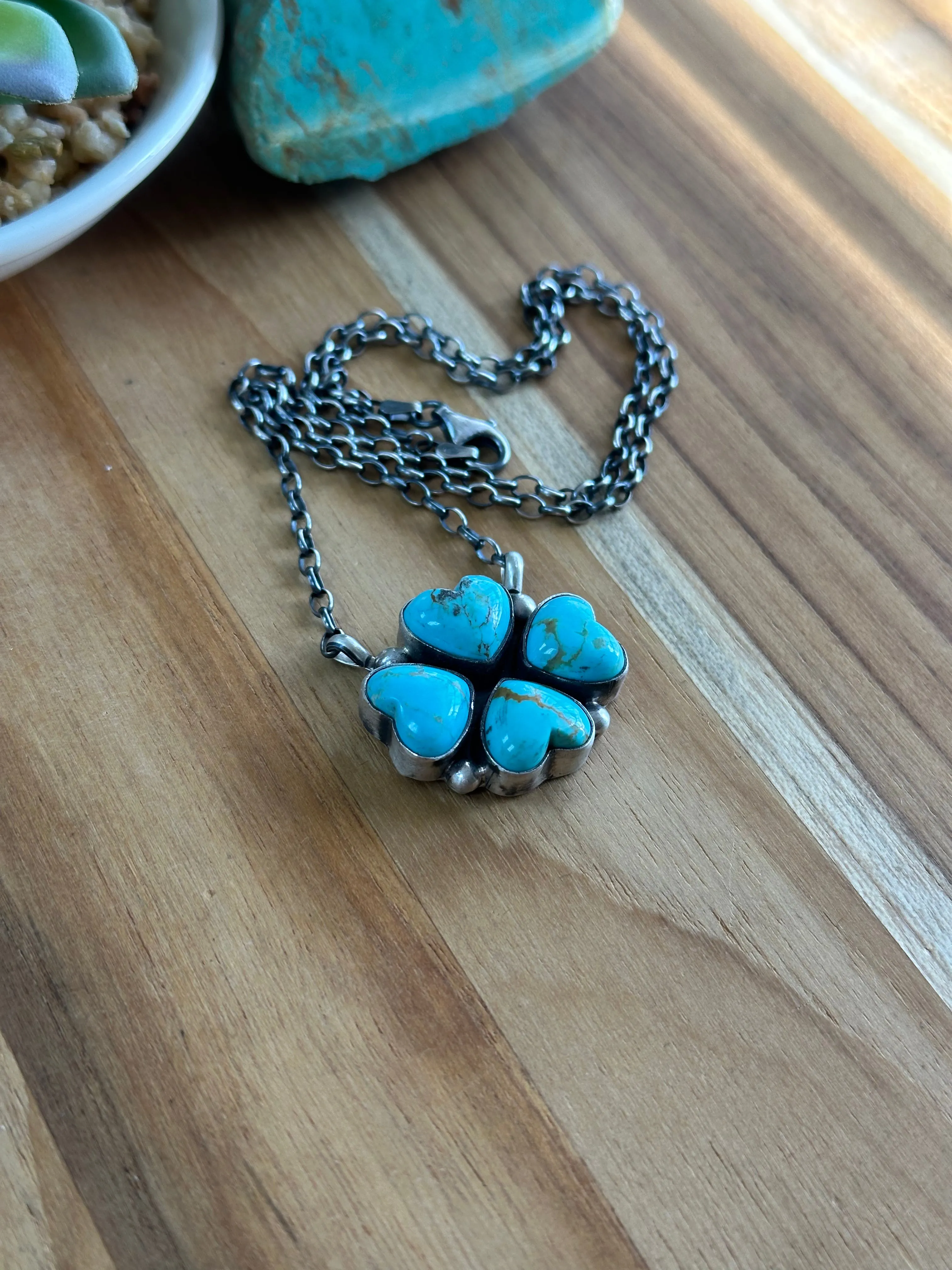 4 Leaf Clover Heart Necklace