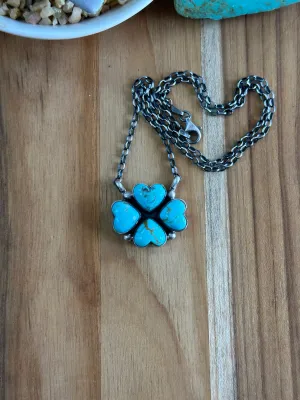 4 Leaf Clover Heart Necklace