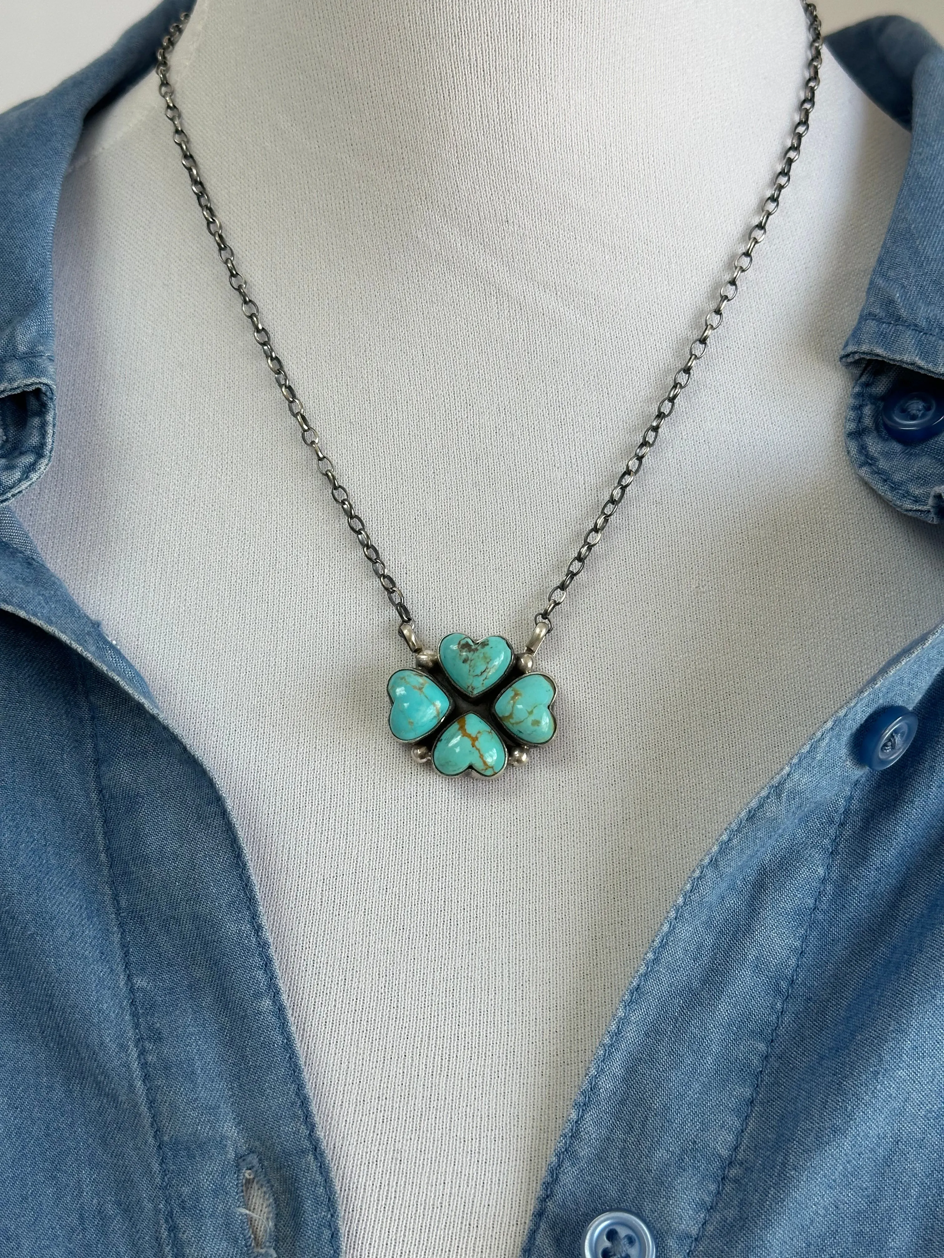 4 Leaf Clover Heart Necklace