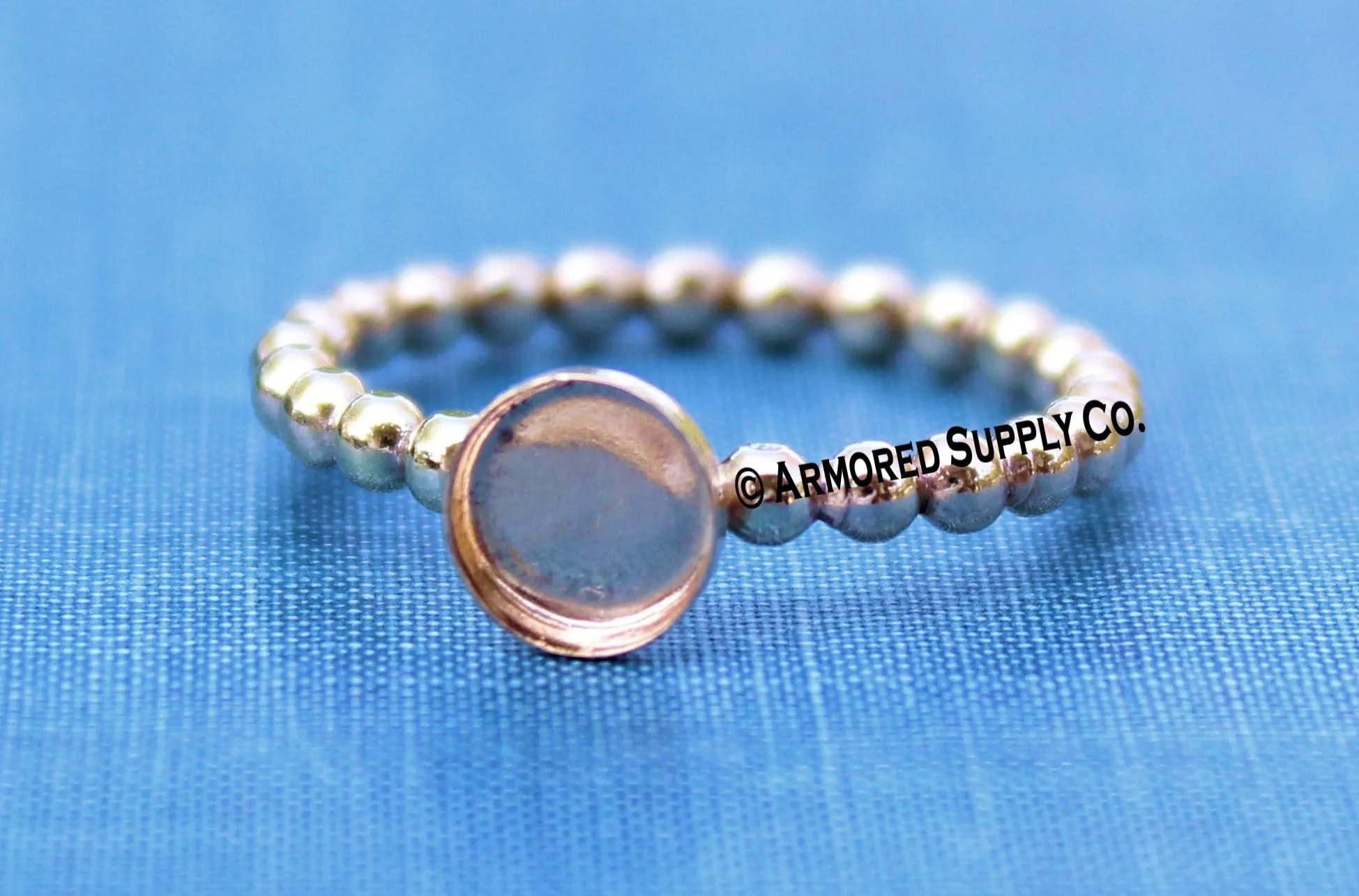 5mm Gold Filled Beaded Bezel Cup Ring blank