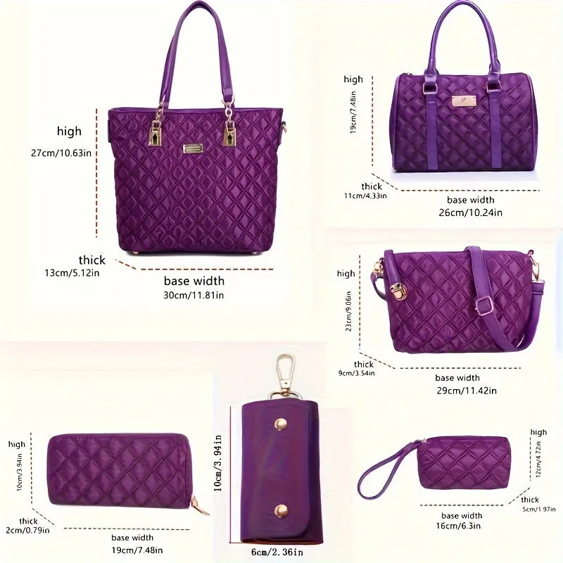 6-Piece Fashionable Handbag Collection – With Clutch Accessory