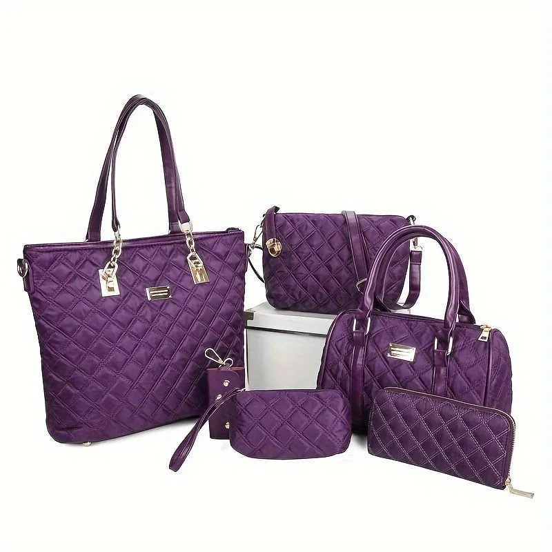 6-Piece Fashionable Handbag Collection – With Clutch Accessory
