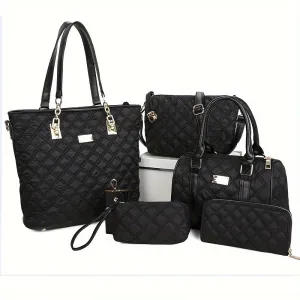 6-Piece Fashionable Handbag Collection – With Clutch Accessory