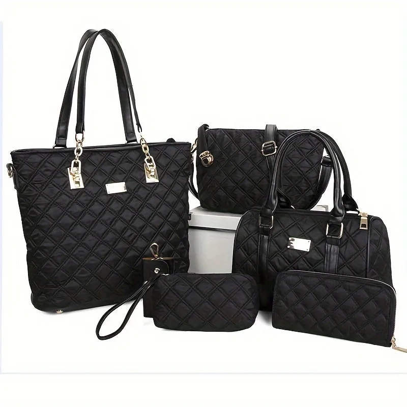 6-Piece Fashionable Handbag Collection – With Clutch Accessory