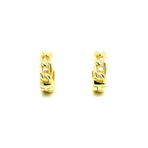 925 Cute Cuban-link Huggie Earrings