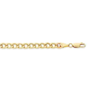 9ct Yellow Gold Silver Infused Curb Chain Necklace 50cm