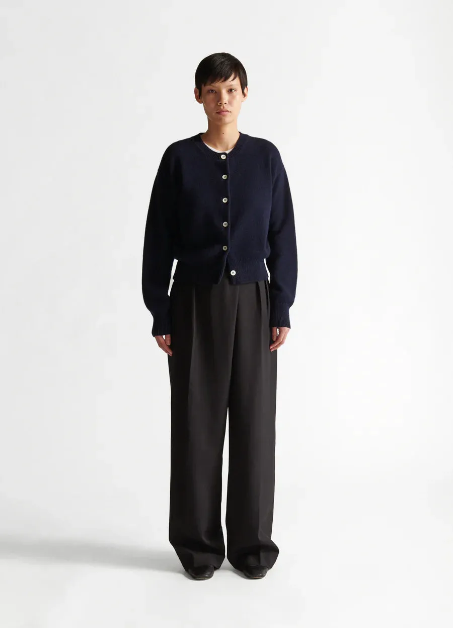 Ada Crewneck Cardigan, Navy