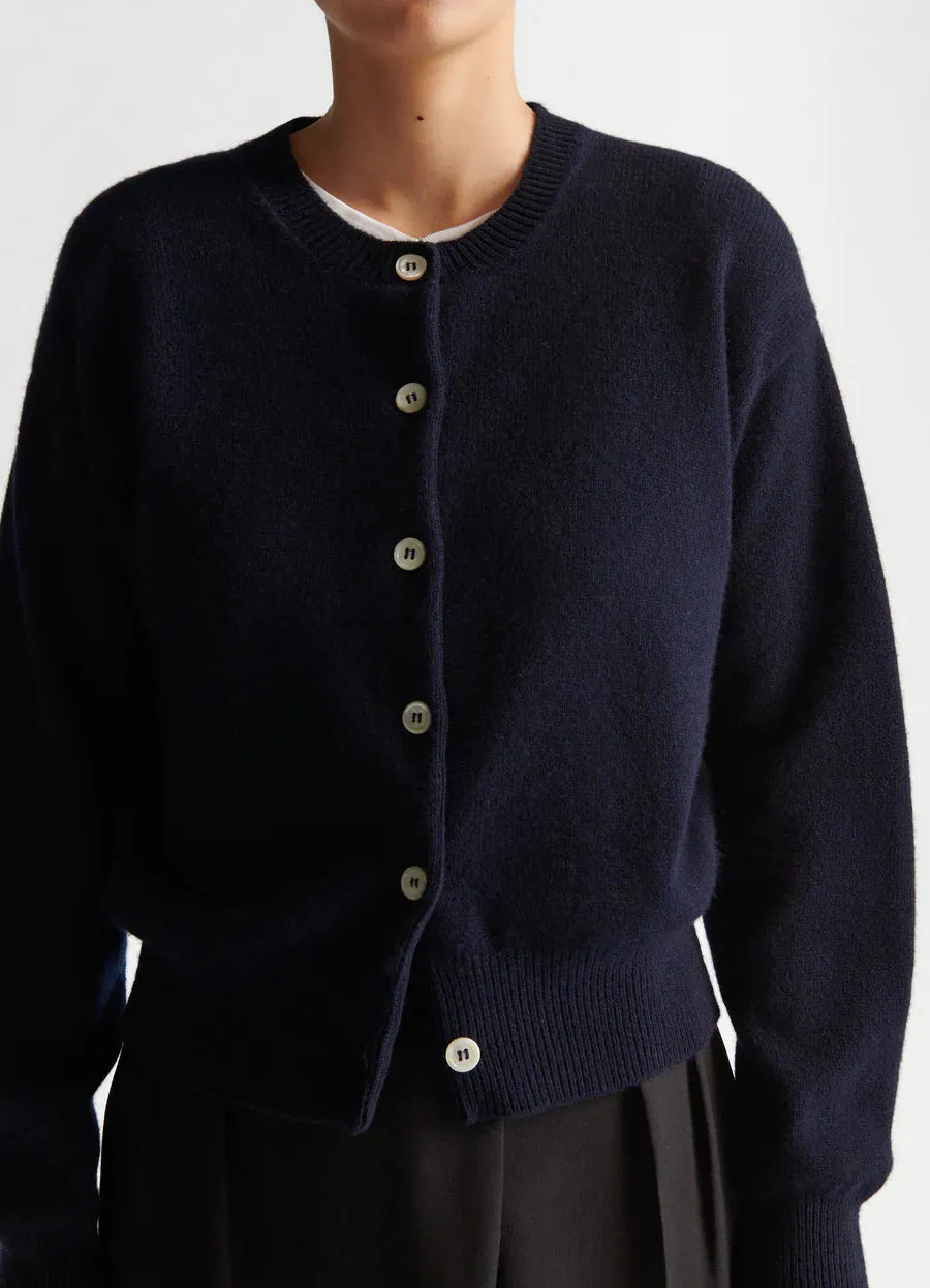 Ada Crewneck Cardigan, Navy