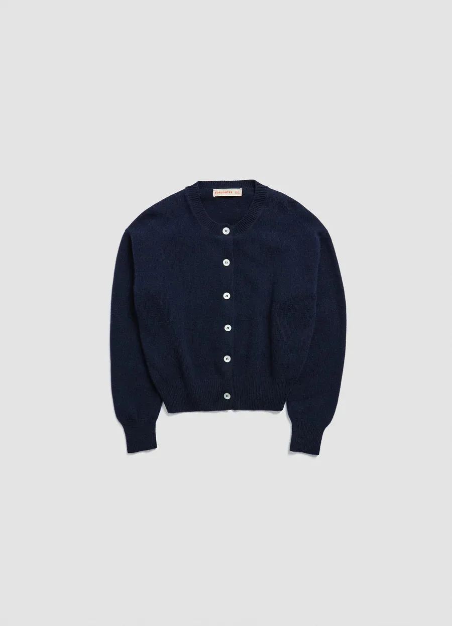 Ada Crewneck Cardigan, Navy