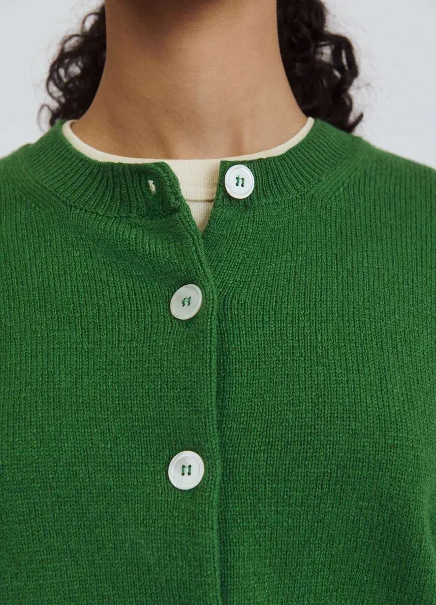 Ada Crewneck Cardigan, Pagoda Green