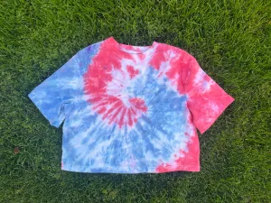 Adult Tie-Dye Boxy Elbow Sleeve Crop Top