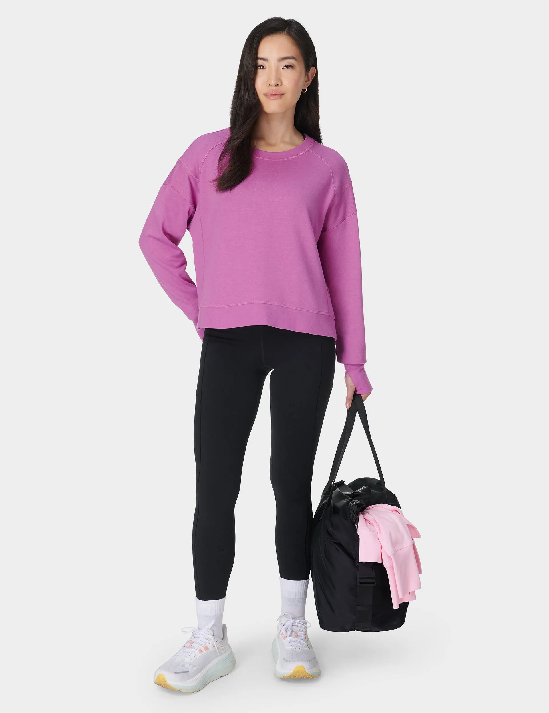 After Class Crop Sweatshirt - Allium Pink