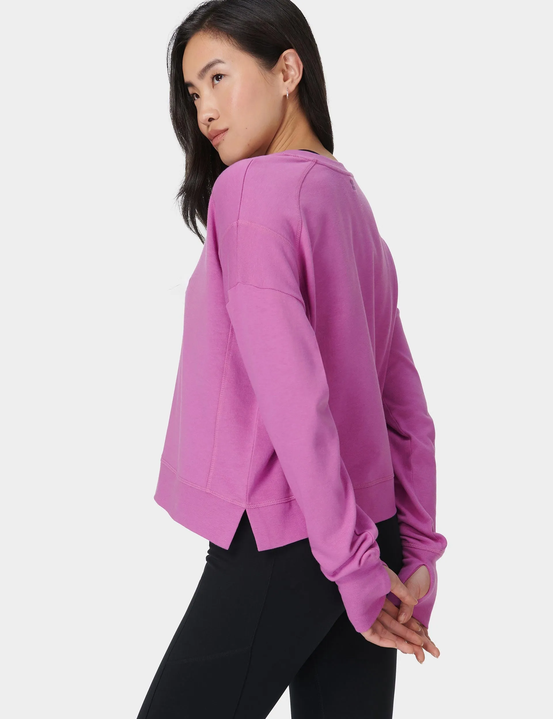 After Class Crop Sweatshirt - Allium Pink