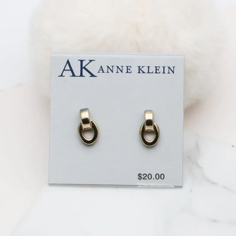 AK gold tone modern earrings