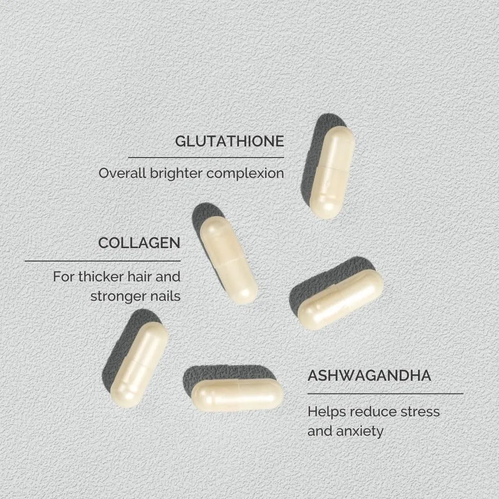All Covered Bloom (L-Glutathione, Marine Collagen, Ashwagandha) Beauty Supplement 1000mg 60caps