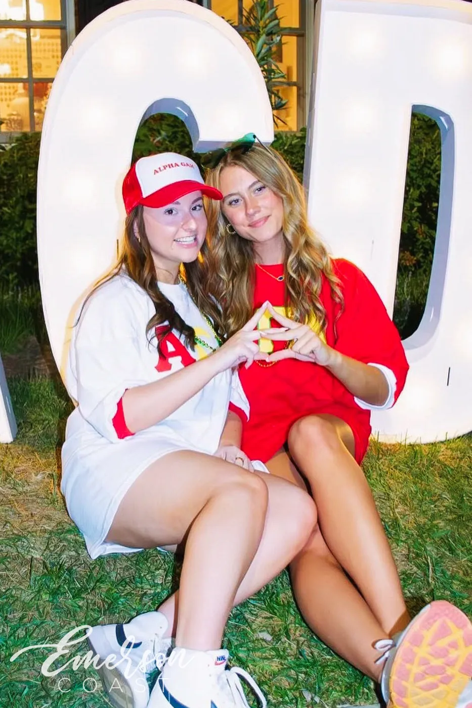 Alpha Gamma Delta Red Yellow Green Letters Oversized Jersey