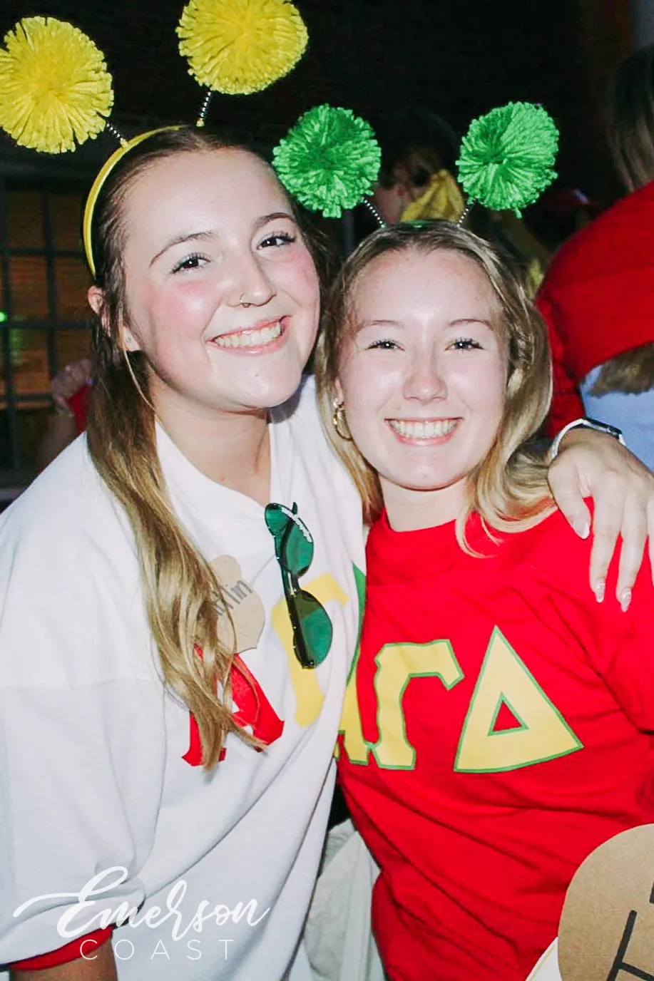 Alpha Gamma Delta Red Yellow Green Letters Oversized Jersey