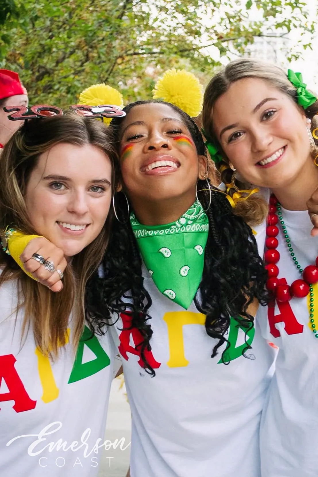 Alpha Gamma Delta Red Yellow Green Letters Oversized Jersey