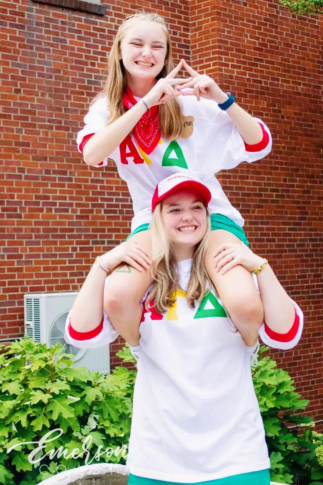 Alpha Gamma Delta Red Yellow Green Letters Oversized Jersey