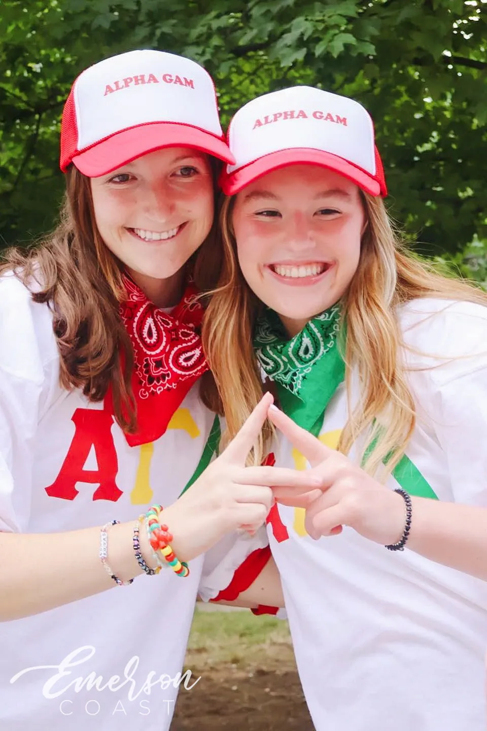 Alpha Gamma Delta Red Yellow Green Letters Oversized Jersey