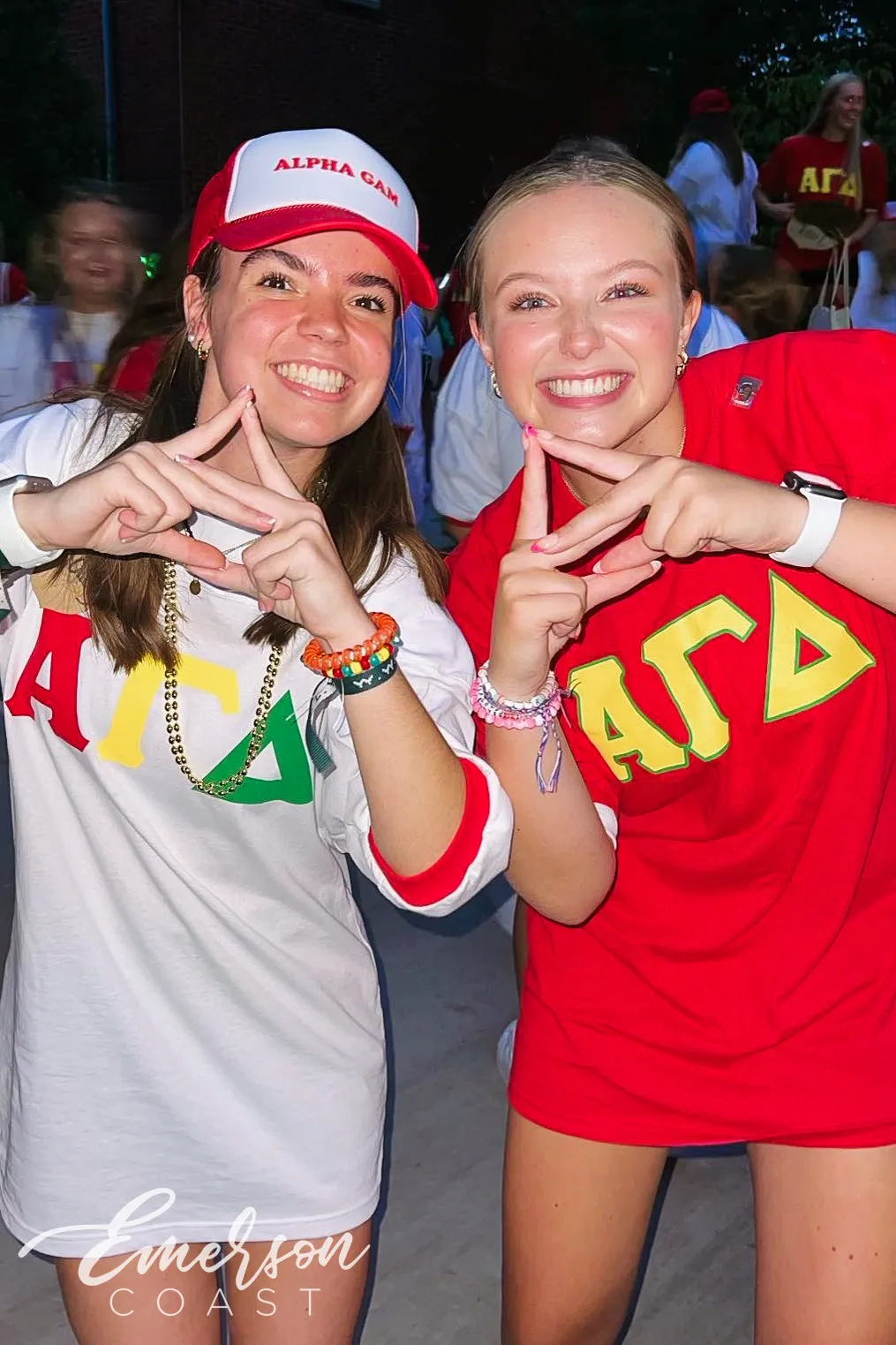 Alpha Gamma Delta Red Yellow Green Letters Oversized Jersey