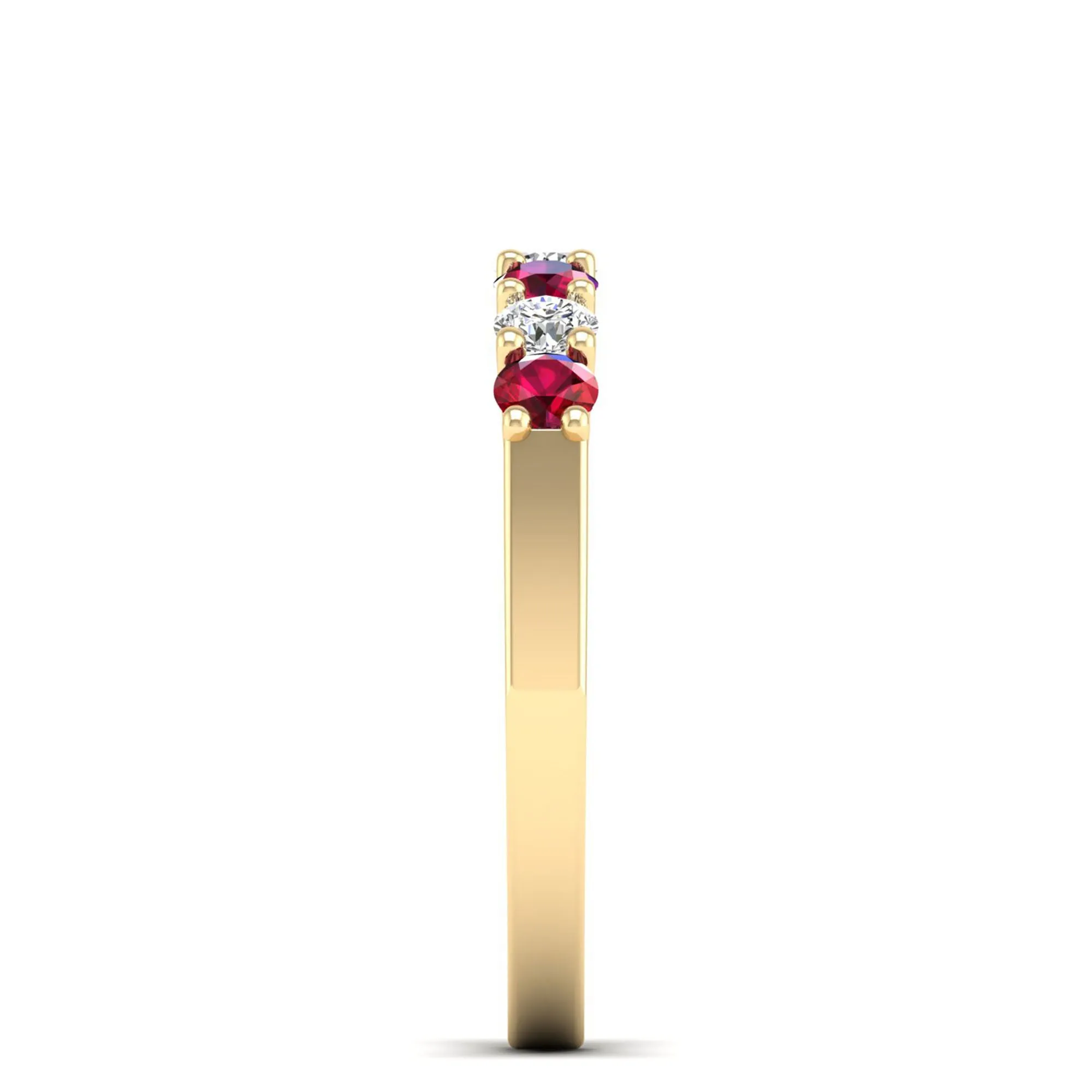 Alternating 7-Stone Ruby and Diamond Ring
