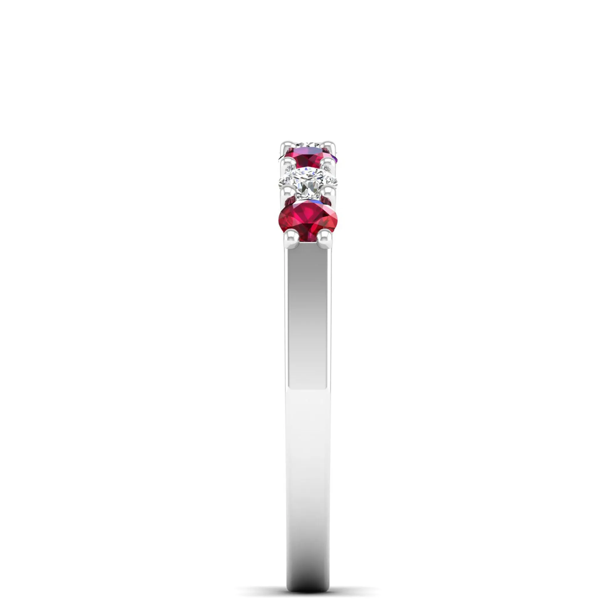 Alternating 7-Stone Ruby and Diamond Ring