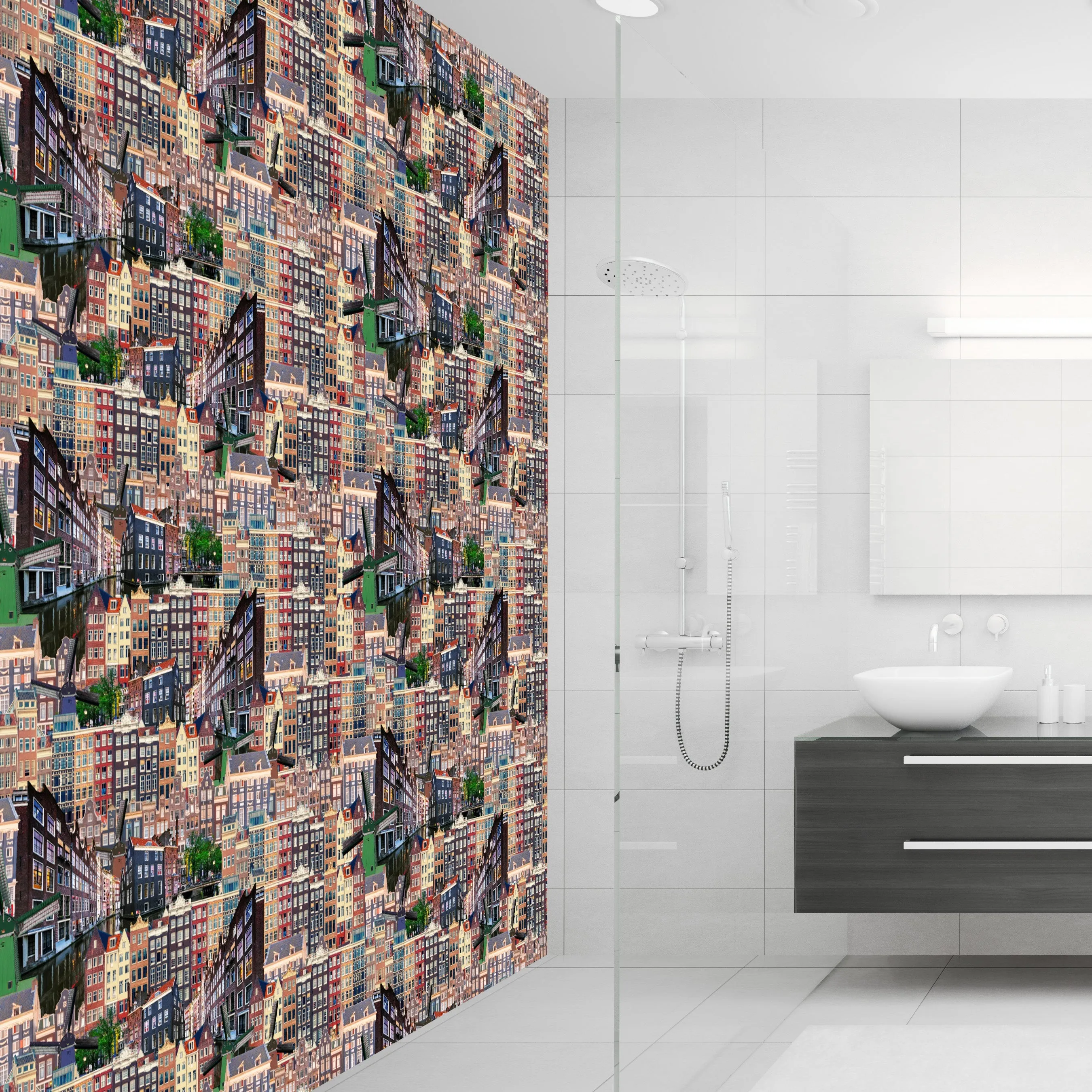 Amsterdam Canal Houses Acrylic Wall Panels Home Decor 2440mmm x 1220mm