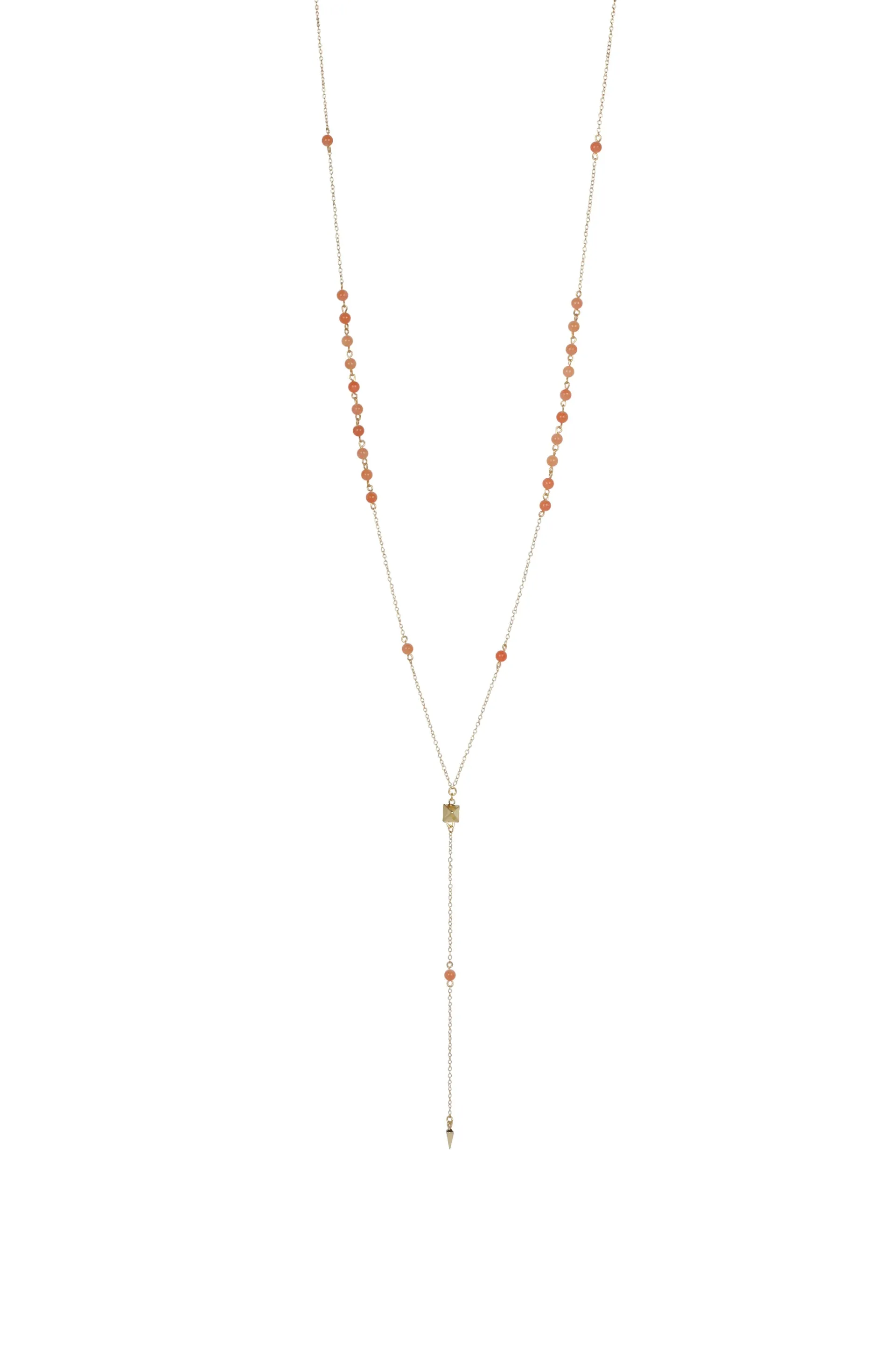 Angel Sigh Lariat in Coral and Gold