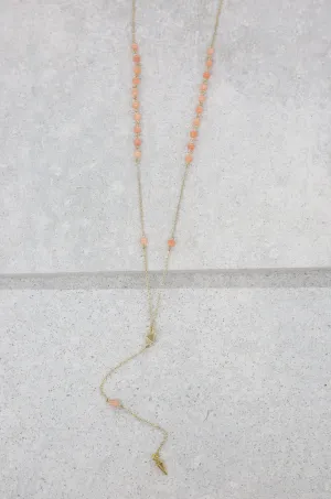 Angel Sigh Lariat in Coral and Gold