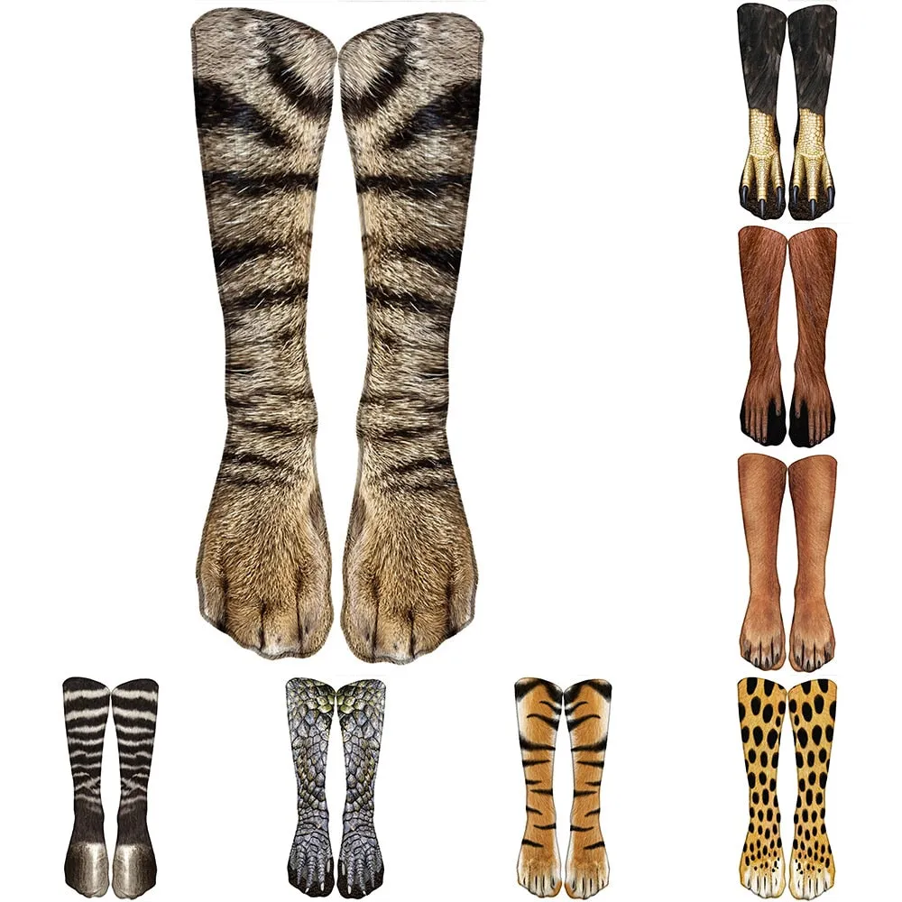 Animal Print Casual High Ankle Socks