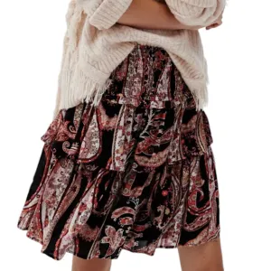 Anthropologie Myla Tiered Ruffled Mini Skirt Size XL