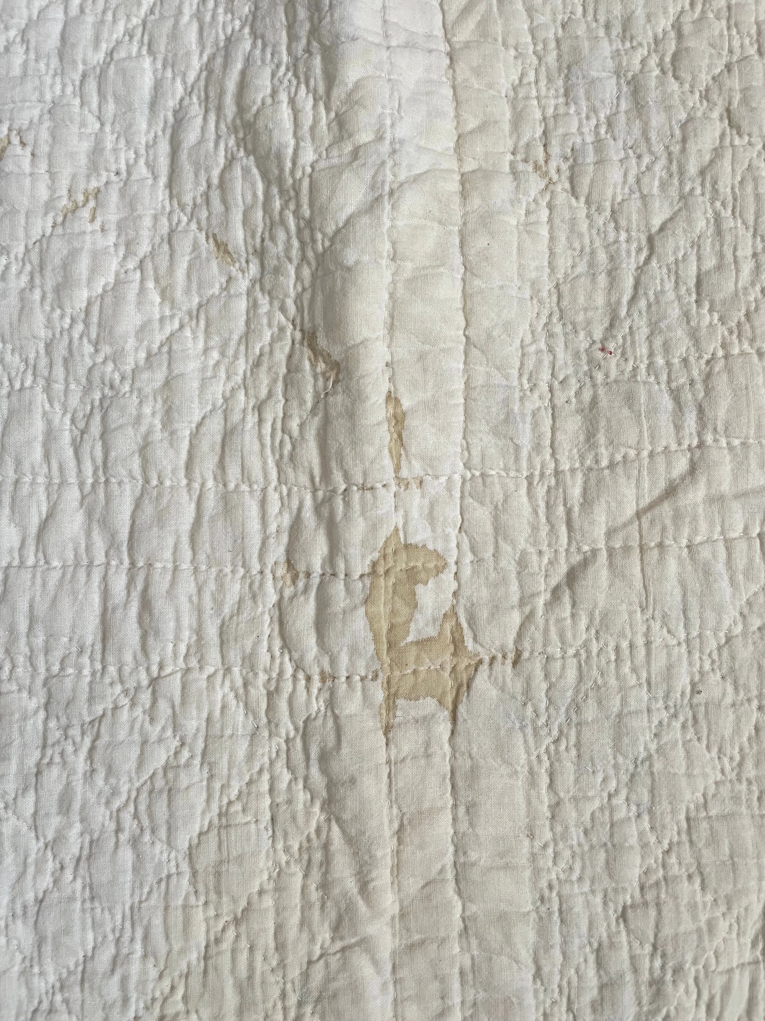 Antique 16 Calico Patch On Point Calico Hand Stitched Quilt
