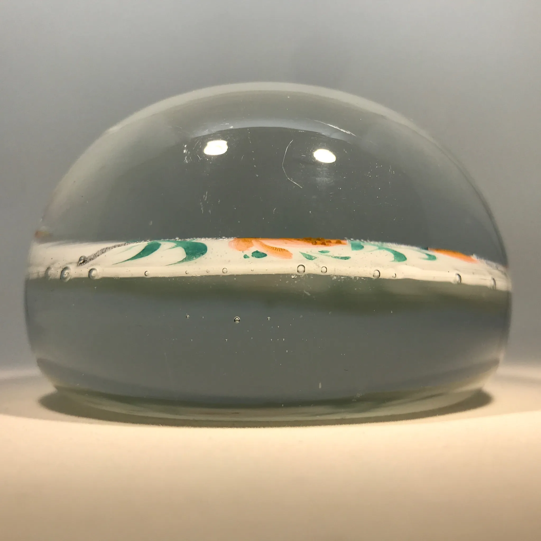 Antique Albert Graeser Art Glass Paperweight Hand-Painted IOOF Plaque